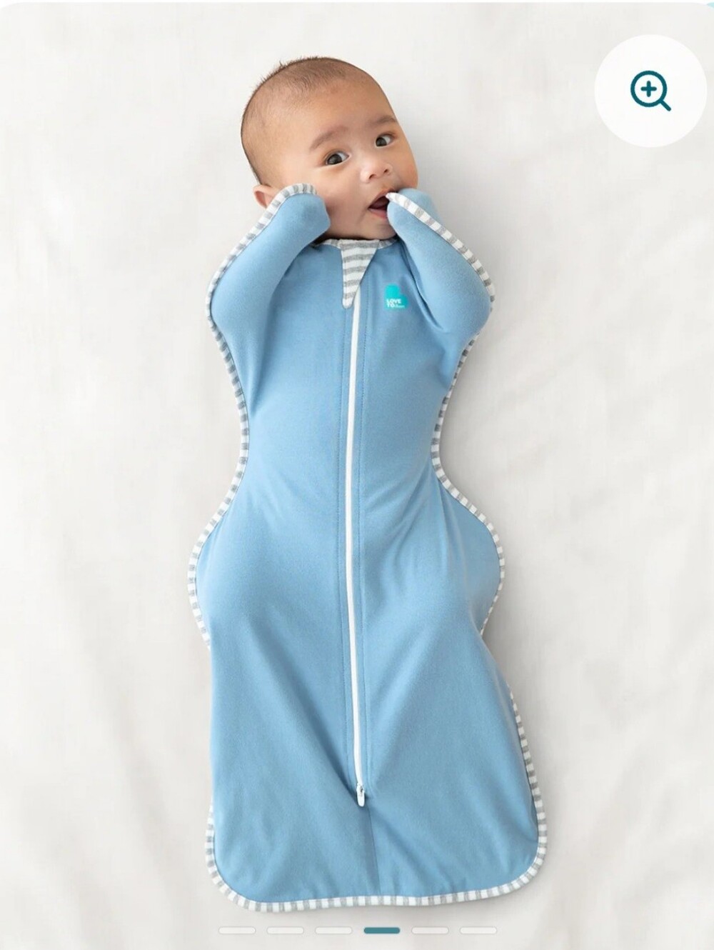 Love To Dream Cotton Baby Blue Sleep Sack Swaddle with Easy-Zip Closure